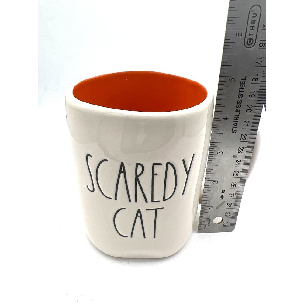 New Rae Dunn Double Sided Scaredy Cat Halloween Mug 16 oz - Picture 8 of 8